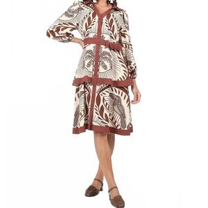 Elegant Brown Patterned Dress